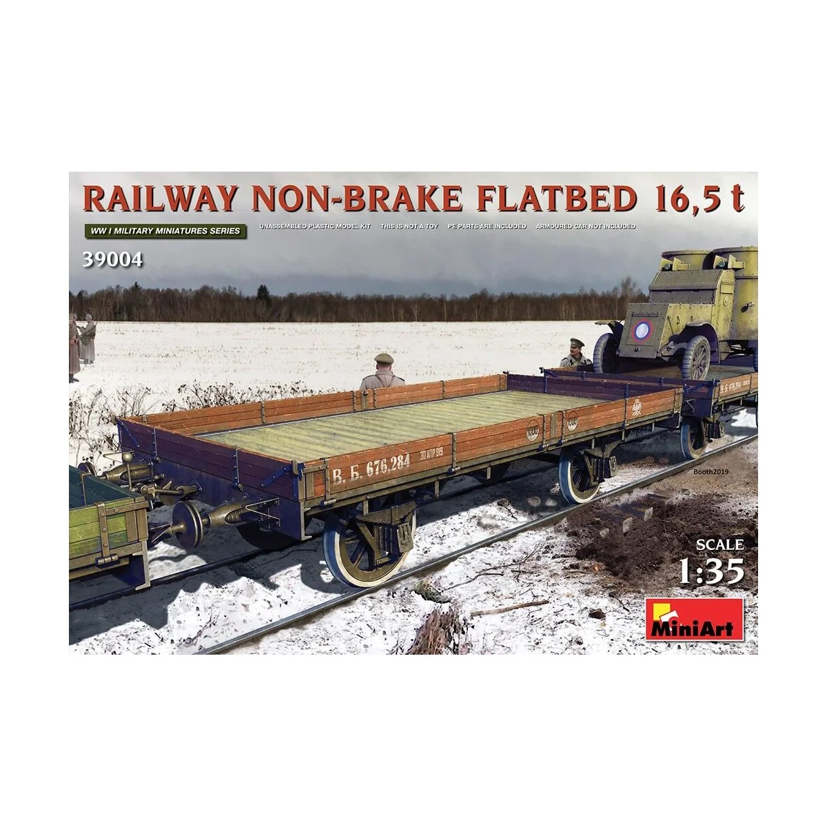 Railway Non-brake Flatbed 16, 5 t, 1/35 - MiniArt 39004