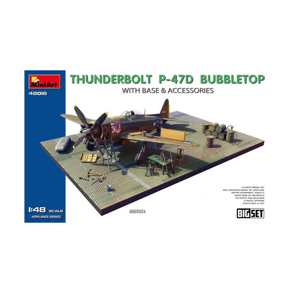 Thunderbolt P-47D Bubbletop w/Base & Accessories. Big Set, 1/48 - M... Thunderbolt P-47D Bubbletop w/Base & Accessories. Big Set, 1/48 - M...