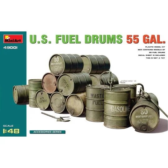 U.S. Fuel Drums 55 Gal., 1/48 - MiniArt 49001 U.S. Fuel Drums 55 Gal., 1/48 - MiniArt 49001