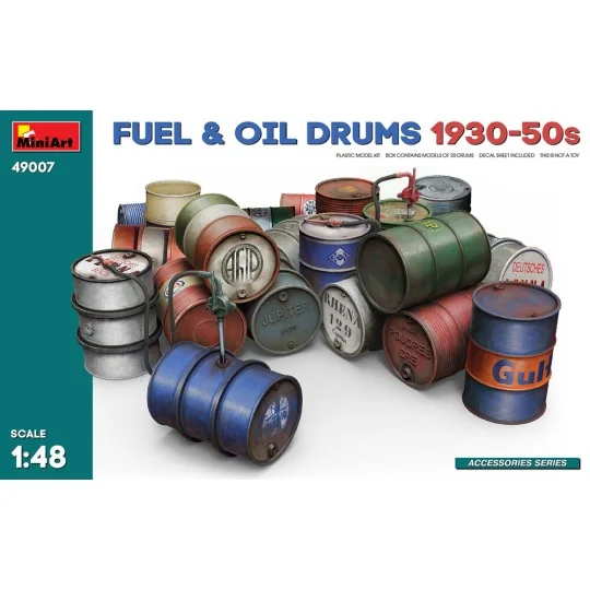 Fuel & Oil Drums 1930-50s, 1/48 - MiniArt 49007