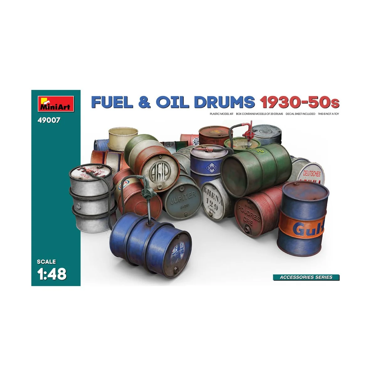 Fuel & Oil Drums 1930-50s, 1/48 - MiniArt 49007