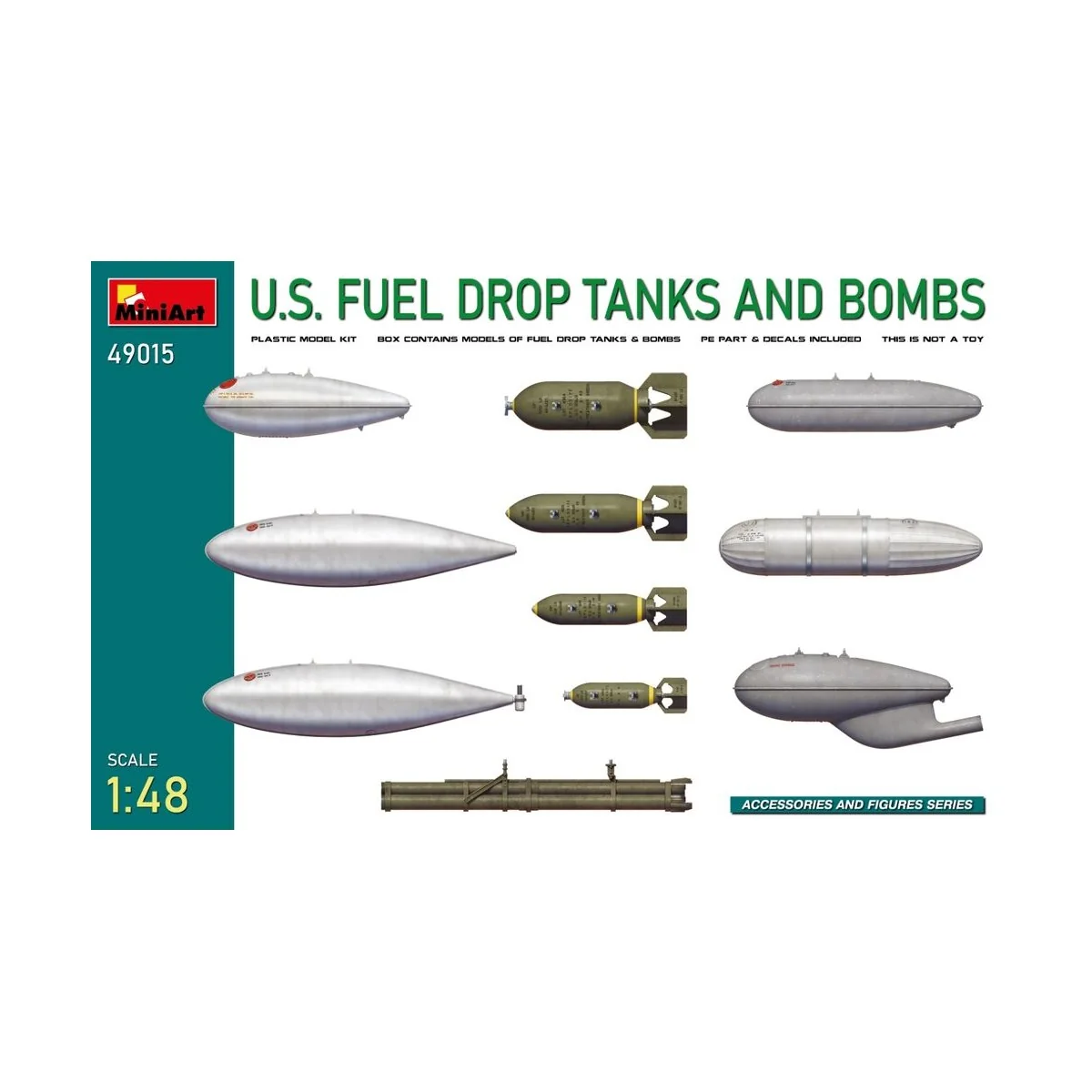 U.S. Fuel Drop Tanks and Bombs, 1/48 - MiniArt 49015 U.S. Fuel Drop Tanks and Bombs, 1/48 - MiniArt 49015