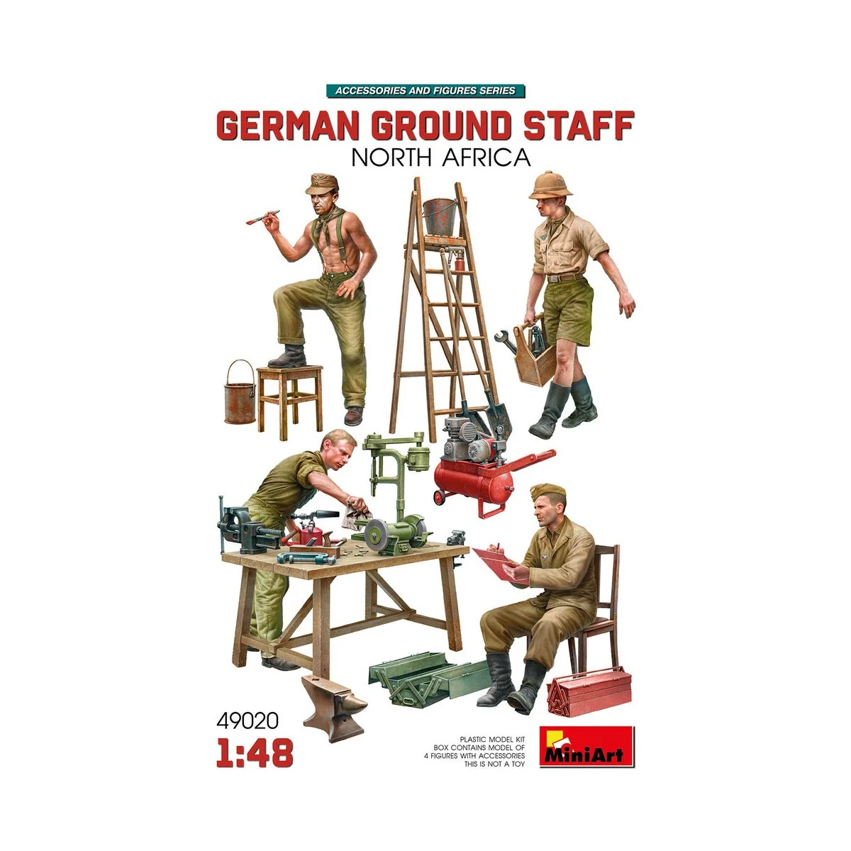 German Ground Staff w/Accessories. North Africa, 1/48 - MiniArt 49020