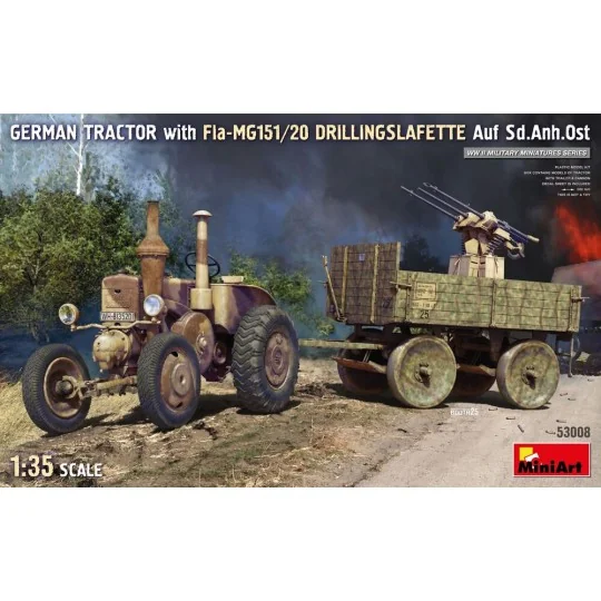 German Tractor with Fla-MG151/20 Drillingslafette Auf Sd.Anh.Ost, 1... German Tractor with Fla-MG151/20 Drillingslafette Auf Sd.Anh.Ost, 1...