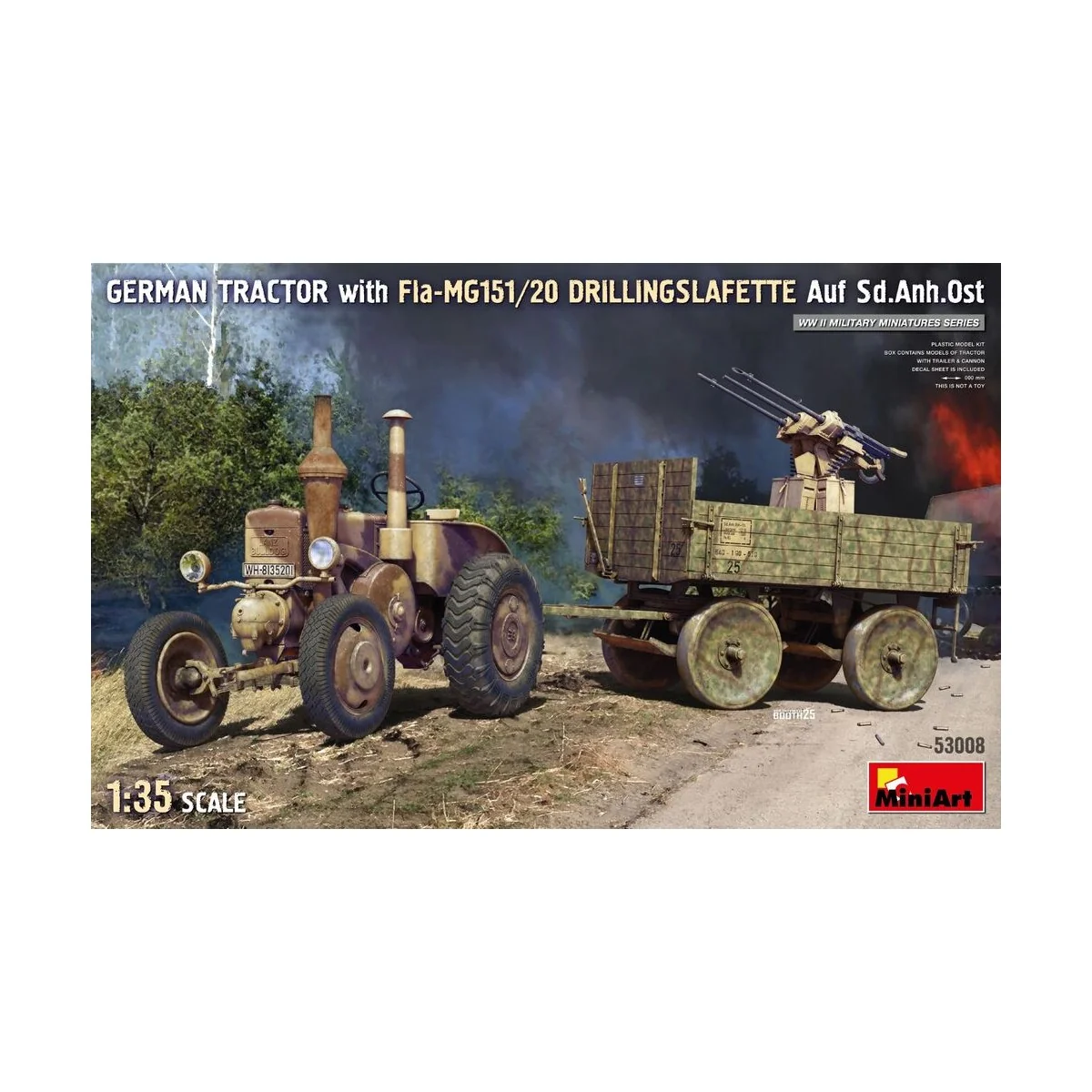 German Tractor with Fla-MG151/20 Drillingslafette Auf Sd.Anh.Ost, 1... German Tractor with Fla-MG151/20 Drillingslafette Auf Sd.Anh.Ost, 1...