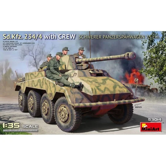 Sd.Kfz. 234/4 Schwerer Panzersp?hwagen 7, 5 cm. w/Crew, 1/35 - Mini... Sd.Kfz. 234/4 Schwerer Panzersp?hwagen 7, 5 cm. w/Crew, 1/35 - Mini...