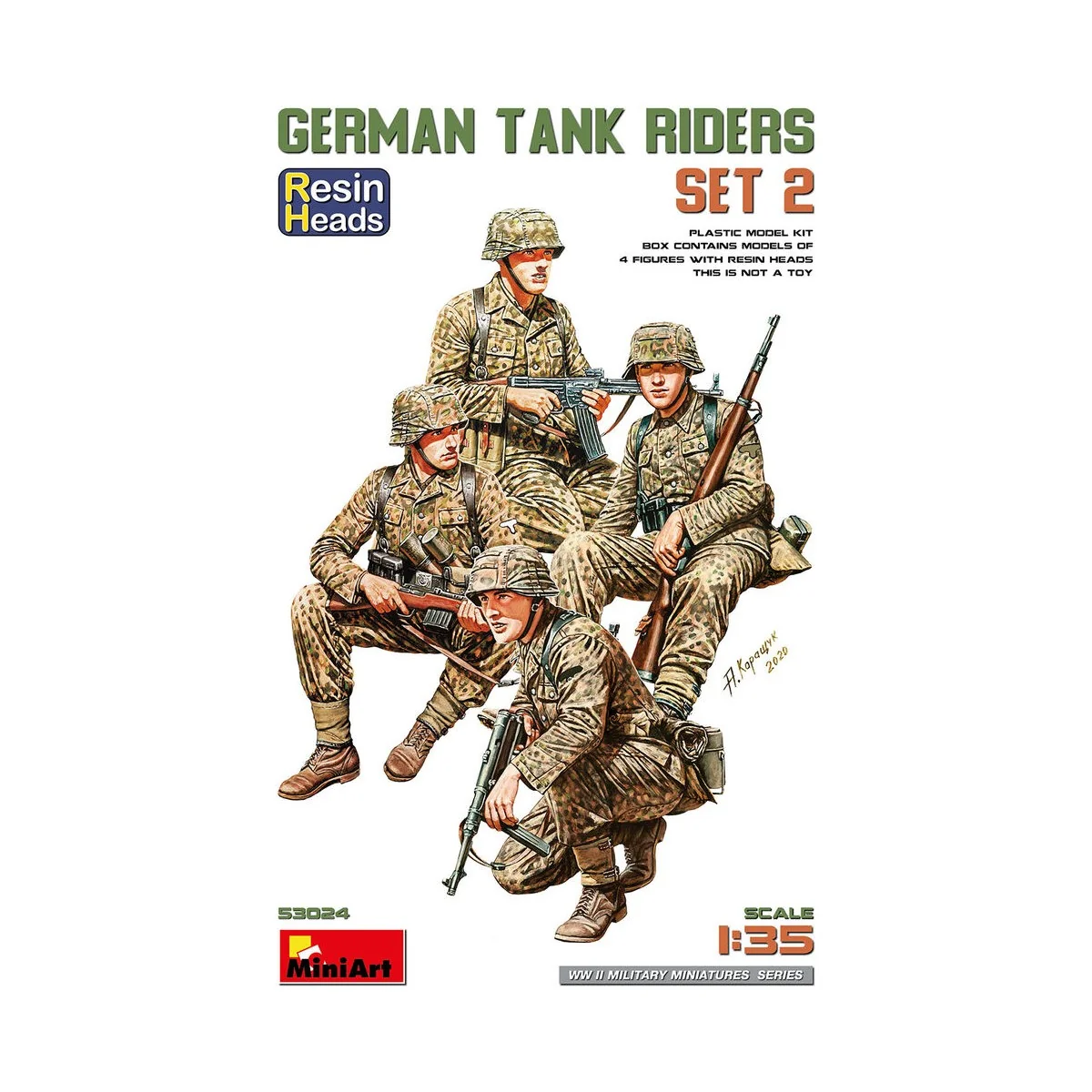 German Tank Riders Set 2. Resin Heads, 1/35 - MiniArt 53024 German Tank Riders Set 2. Resin Heads, 1/35 - MiniArt 53024