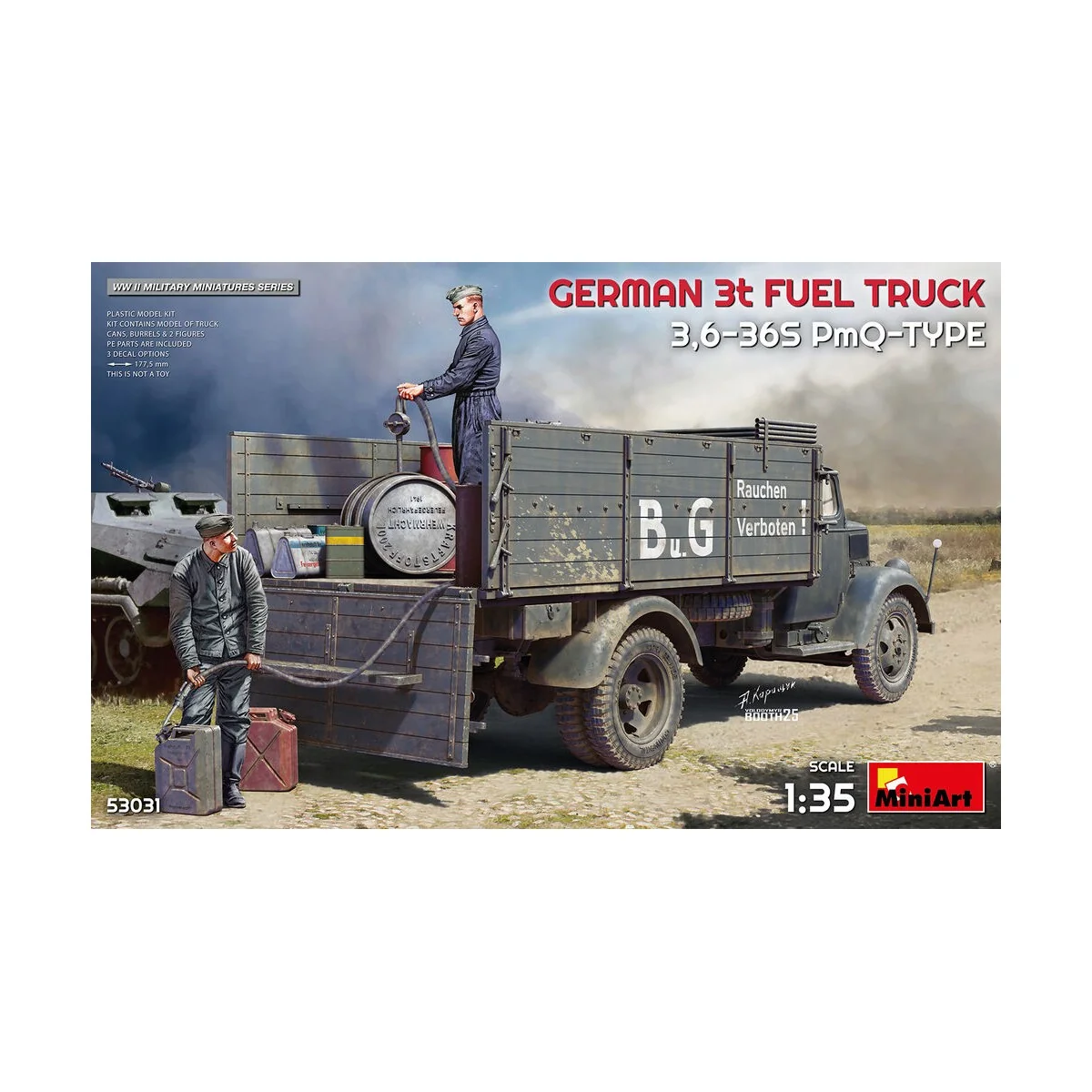 German 3t Fuel Truck 3, 6-36S PmQ-Type, 1/35 - MiniArt 53031 German 3t Fuel Truck 3, 6-36S PmQ-Type, 1/35 - MiniArt 53031