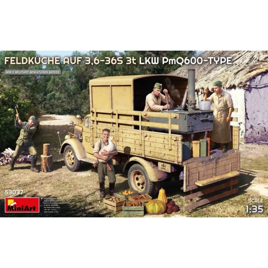 Feldkuche Auf 3, 6-36S 3t LKW PmQ600-Type, 1/35 - MiniArt 53037 Feldkuche Auf 3, 6-36S 3t LKW PmQ600-Type, 1/35 - MiniArt 53037