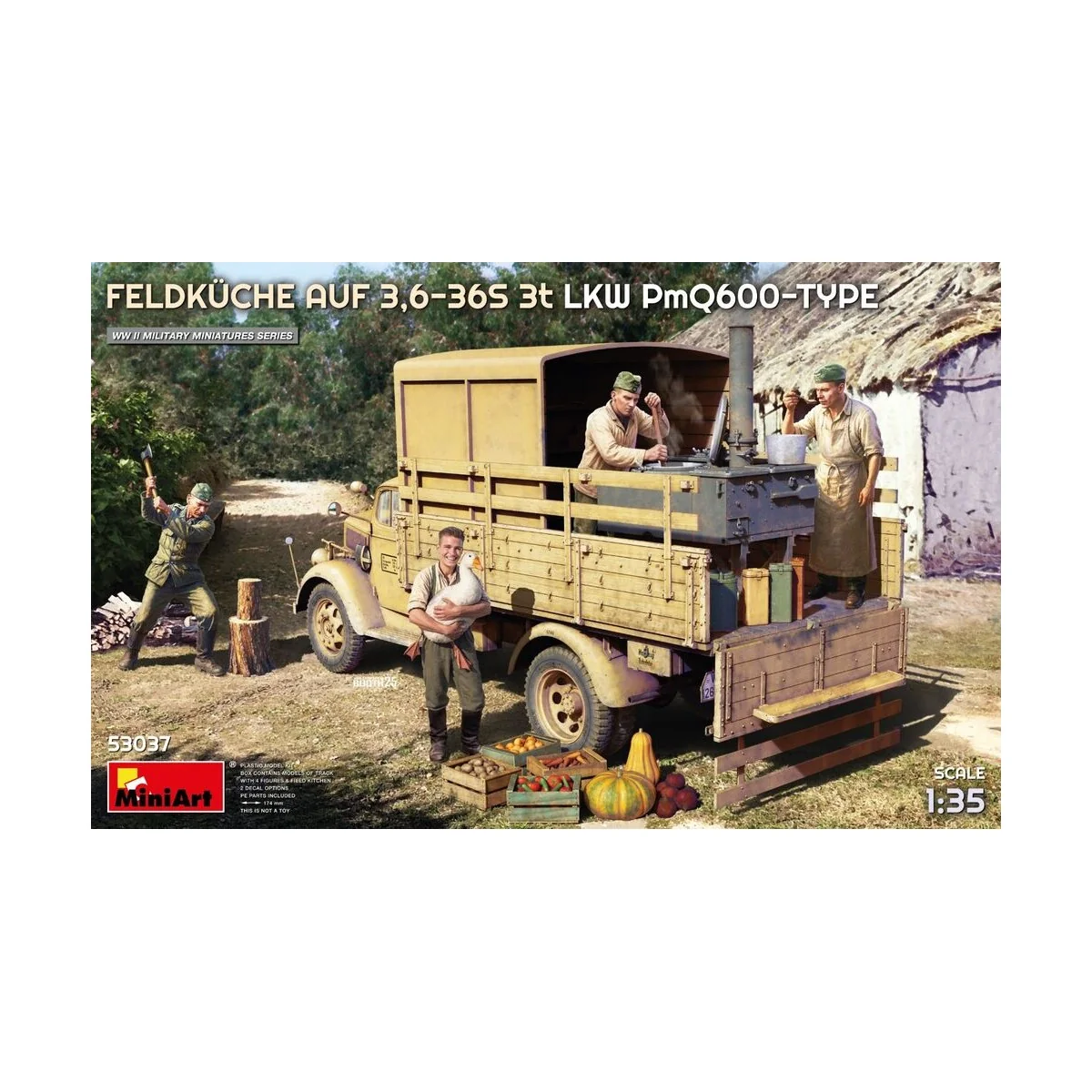 Feldkuche Auf 3, 6-36S 3t LKW PmQ600-Type, 1/35 - MiniArt 53037 Feldkuche Auf 3, 6-36S 3t LKW PmQ600-Type, 1/35 - MiniArt 53037