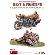 Rest & Fighting. U.S. Soldiers w/ WLA Motorcycles, 1/35 - MiniArt 5... Rest & Fighting. U.S. Soldiers w/ WLA Motorcycles, 1/35 - MiniArt 5...