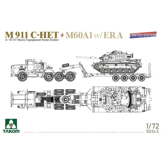 M911 C-HET w/M747 Heavy Equipment Semi-Trailer + M60A1 w/ERA, 1/72 ... M911 C-HET w/M747 Heavy Equipment Semi-Trailer + M60A1 w/ERA, 1/72 ...