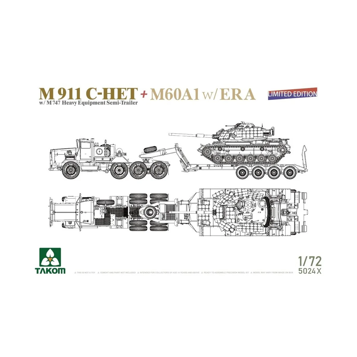 M911 C-HET w/M747 Heavy Equipment Semi-Trailer + M60A1 w/ERA, 1/72 ... M911 C-HET w/M747 Heavy Equipment Semi-Trailer + M60A1 w/ERA, 1/72 ...