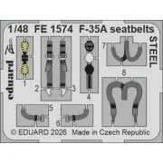 F-35A seatbelts STEEL for Italeri, 1/48 - Eduard Accessories FE1574 F-35A seatbelts STEEL for Italeri, 1/48 - Eduard Accessories FE1574