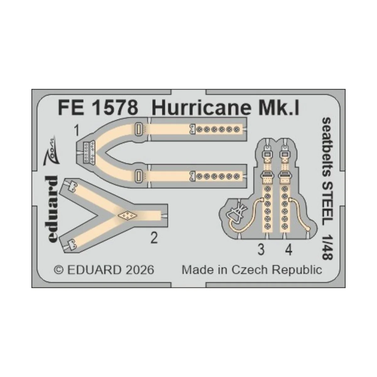 Hurricane Mk.I seatbelts STEEL for Arma Hobby, 1/48 - Eduard Access...