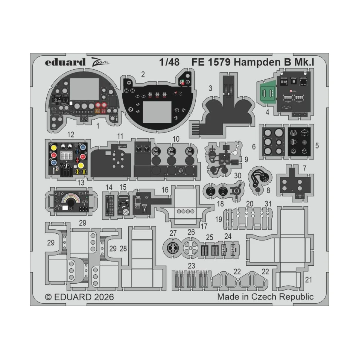Hampden B Mk.I for ICM, 1/48 - Eduard Accessories FE1579