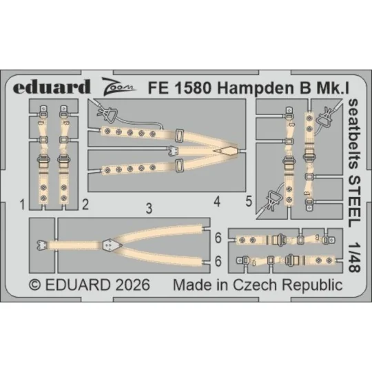 Hampden B Mk.I seatbelts STEEL for ICM, 1/48 - Eduard Accessories F... Hampden B Mk.I seatbelts STEEL for ICM, 1/48 - Eduard Accessories F...