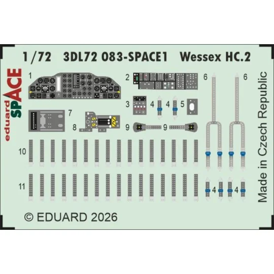 Wessex HC.2 SPACE for Airfix, 1/72 - Eduard Accessories 3DL72083