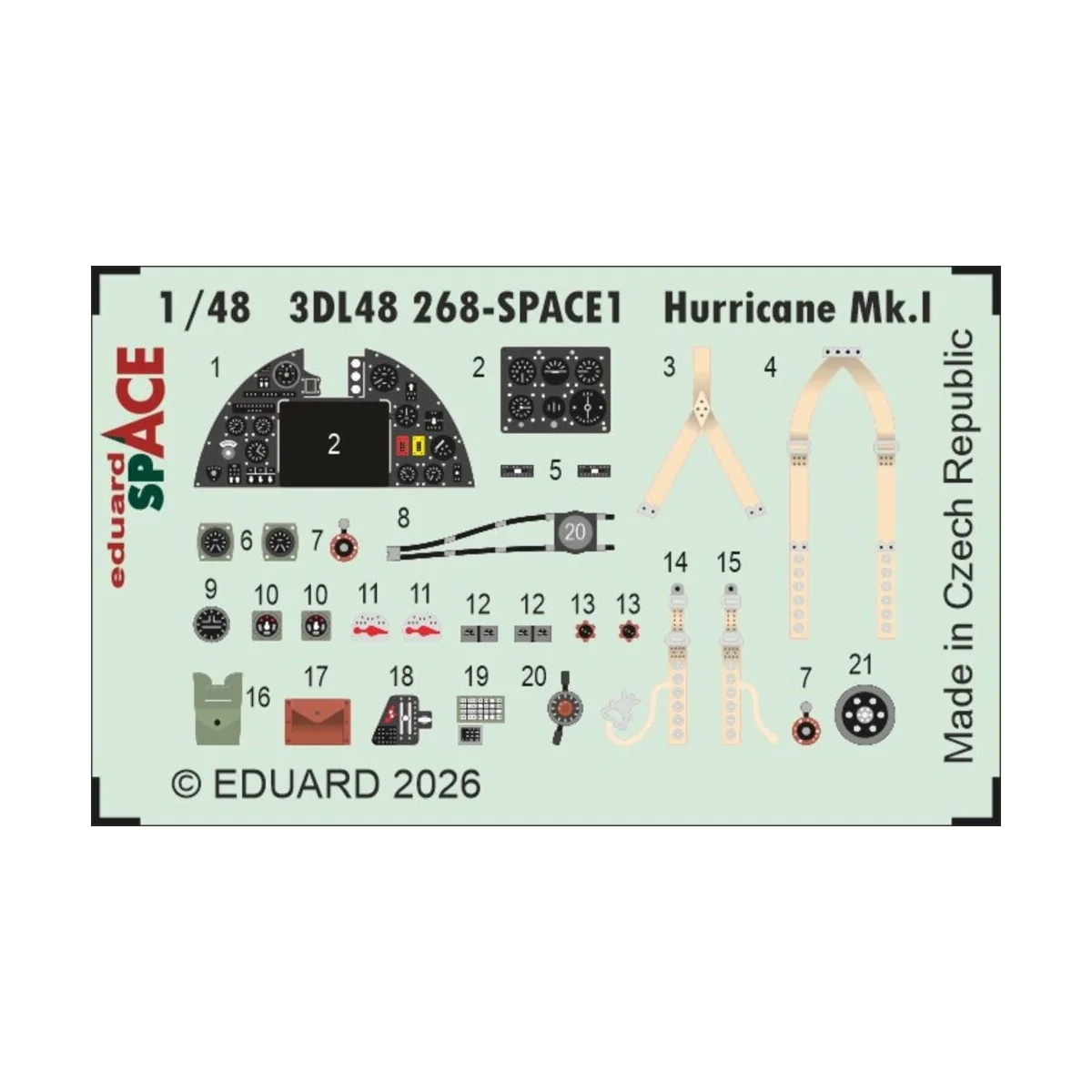 Hurricane Mk.I SPACE for Arma Hobby, 1/48 - Eduard Accessories 3DL4...