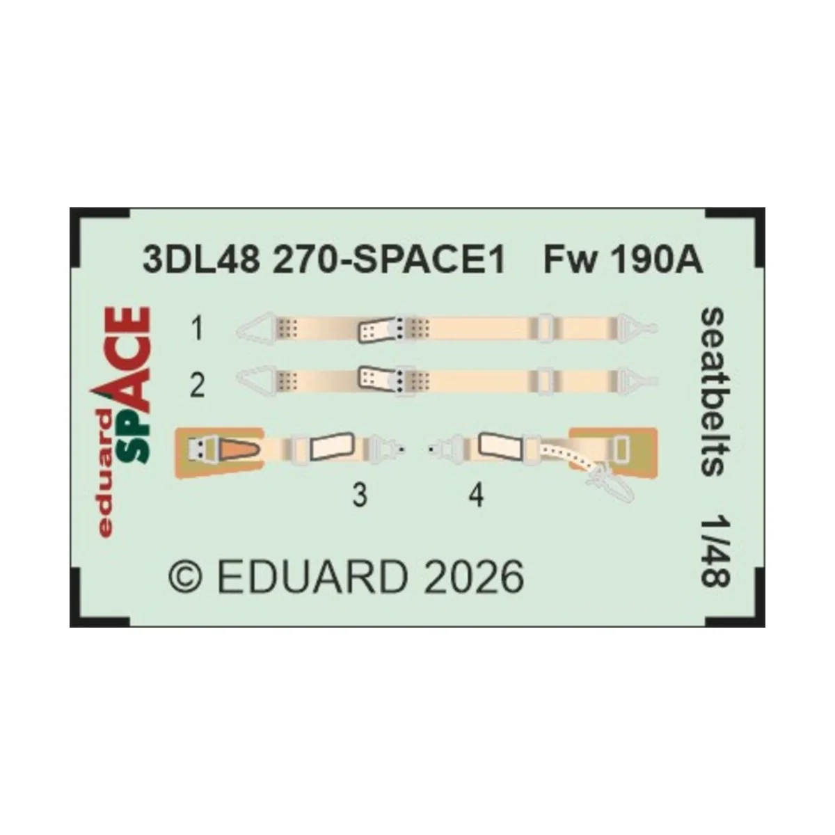 Fw 190A seatbelts SPACE, 1/48 - Eduard Accessories 3DL48270 Fw 190A seatbelts SPACE, 1/48 - Eduard Accessories 3DL48270