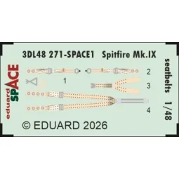 Spitfire Mk.IX seatbelts SPACE, 1/48 - Eduard Accessories 3DL48271