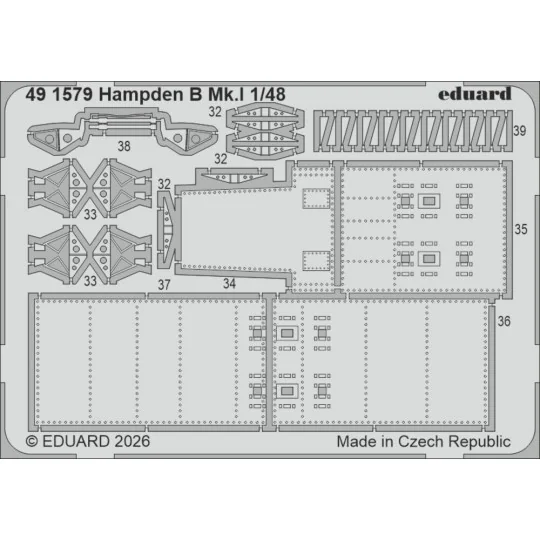 Hampden B Mk.I for ICM, 1/48 - Eduard Accessories 491579 Hampden B Mk.I for ICM, 1/48 - Eduard Accessories 491579
