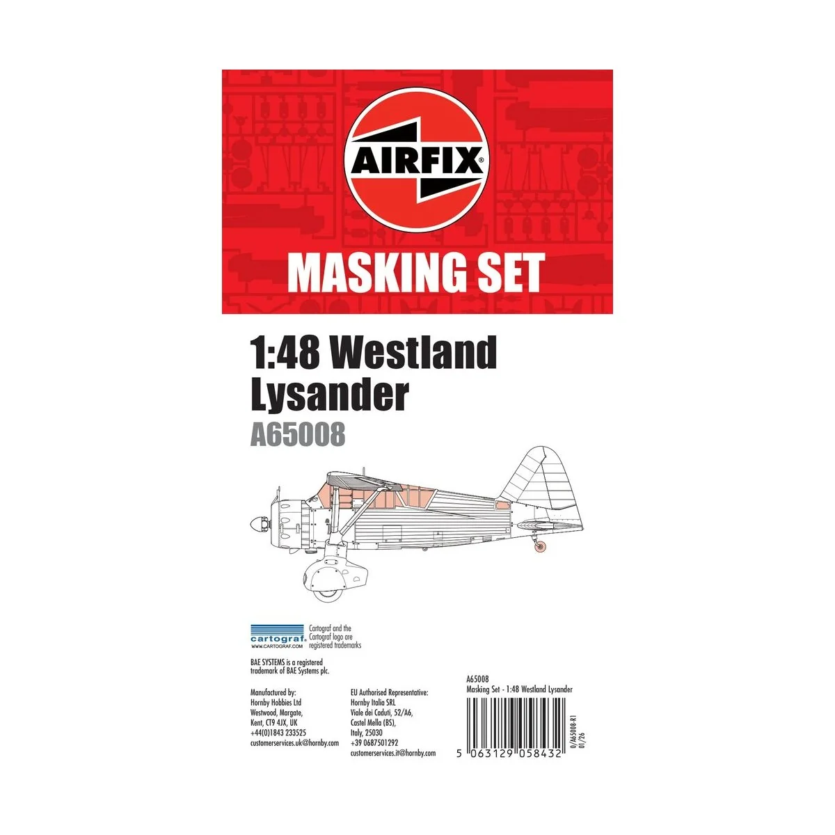 Masking Set - Westland Lysander, 1/48 - Airfix A65008