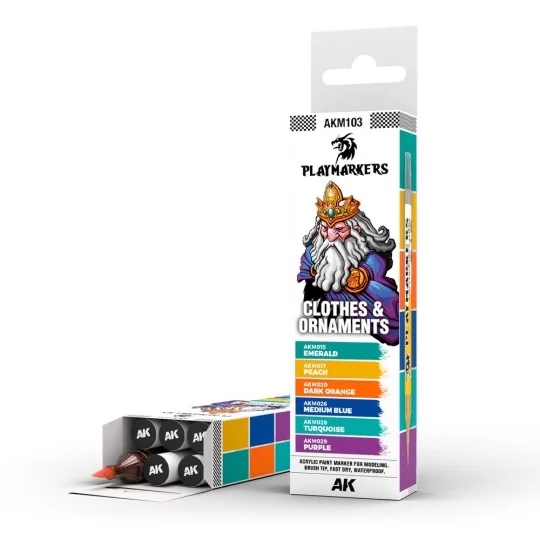 PLAYMARKERS SET - CLOTHES & ORNAMENTS (6 ref.) - AK Interactive AKM103