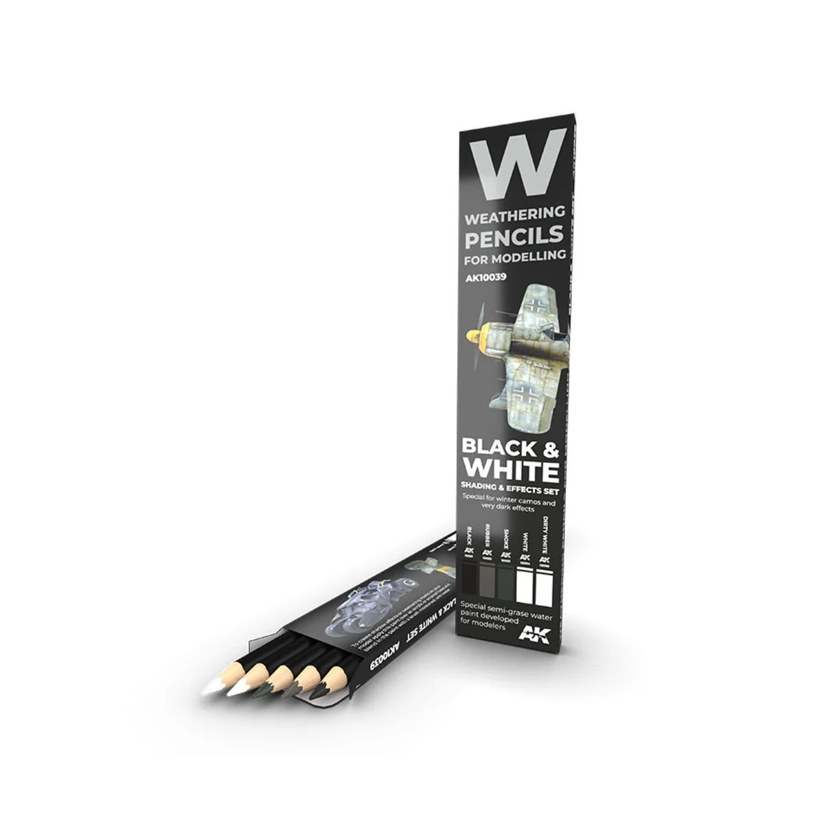 WATERCOLOR PENCIL SET BLACK AND WHITE SET - AK Interactive AK10039