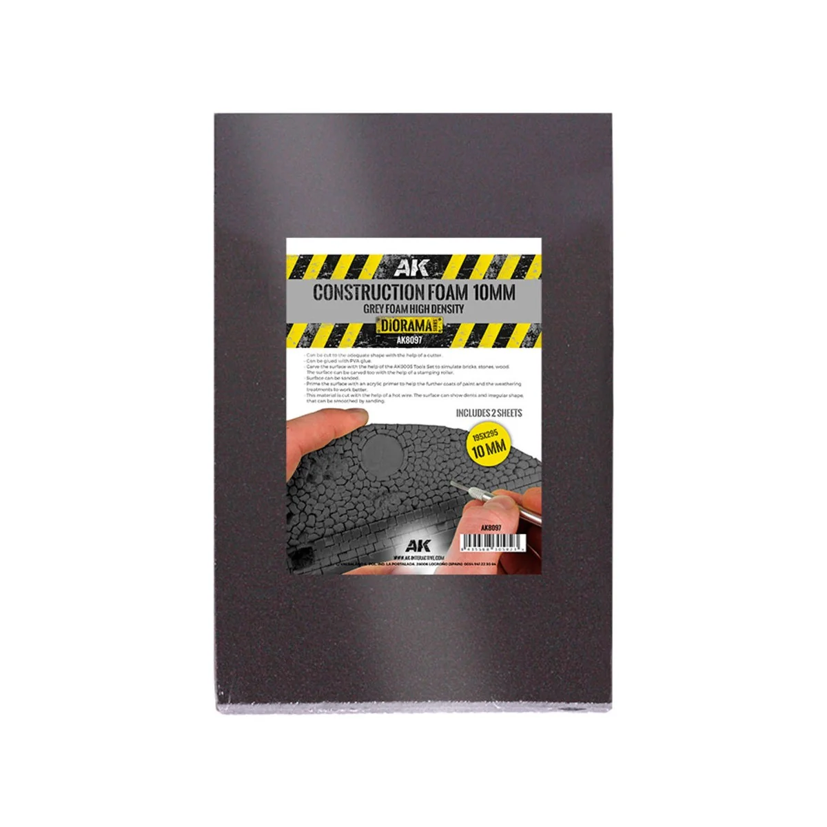 CONSTRUCTION FOAM 10MM - BLUE FOAM 195 x 295 MM (2 SHEETS) - AK Int...