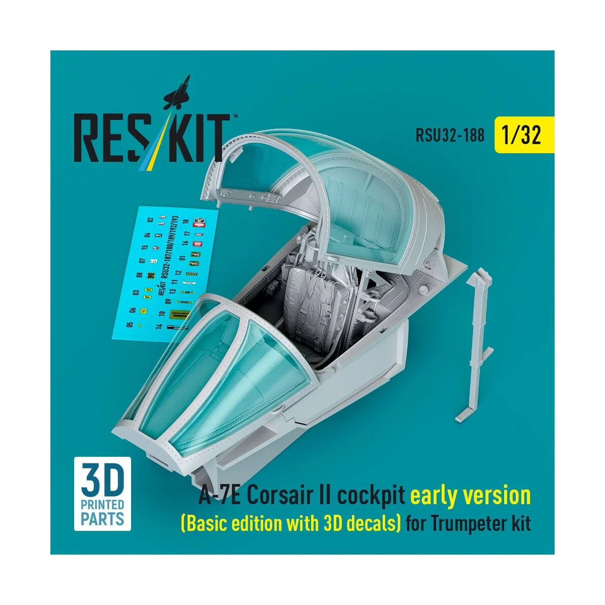 A-7E Corsair II early cockpit (Basic edition with 3D decals) for Tr...