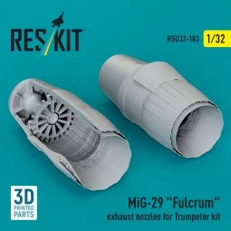 MiG-29 Fulcrum exhaust nozzles for Trumpeter kit (3D Printed), 1/32...