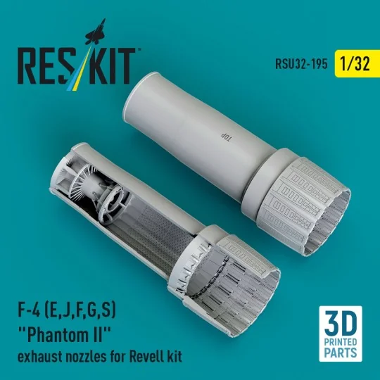 F-4 (E, J, F, G, S) Phantom II exhaust nozzles for Revell kit (3D P...