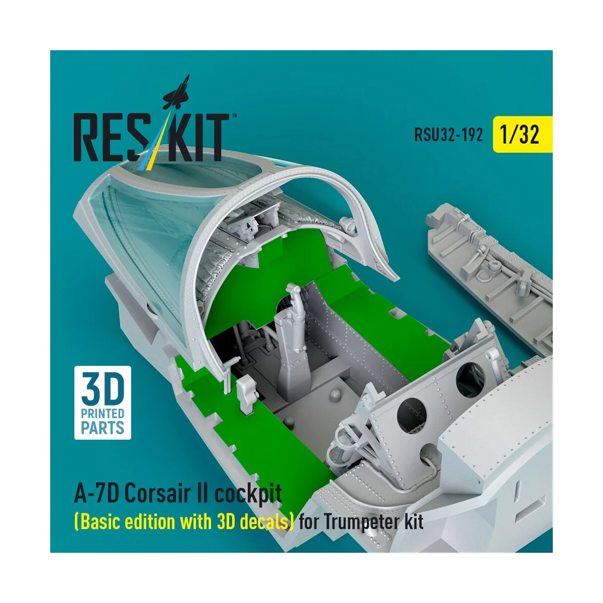 A-7D Corsair II cockpit (Basic edition with 3D decals) for Trumpete...