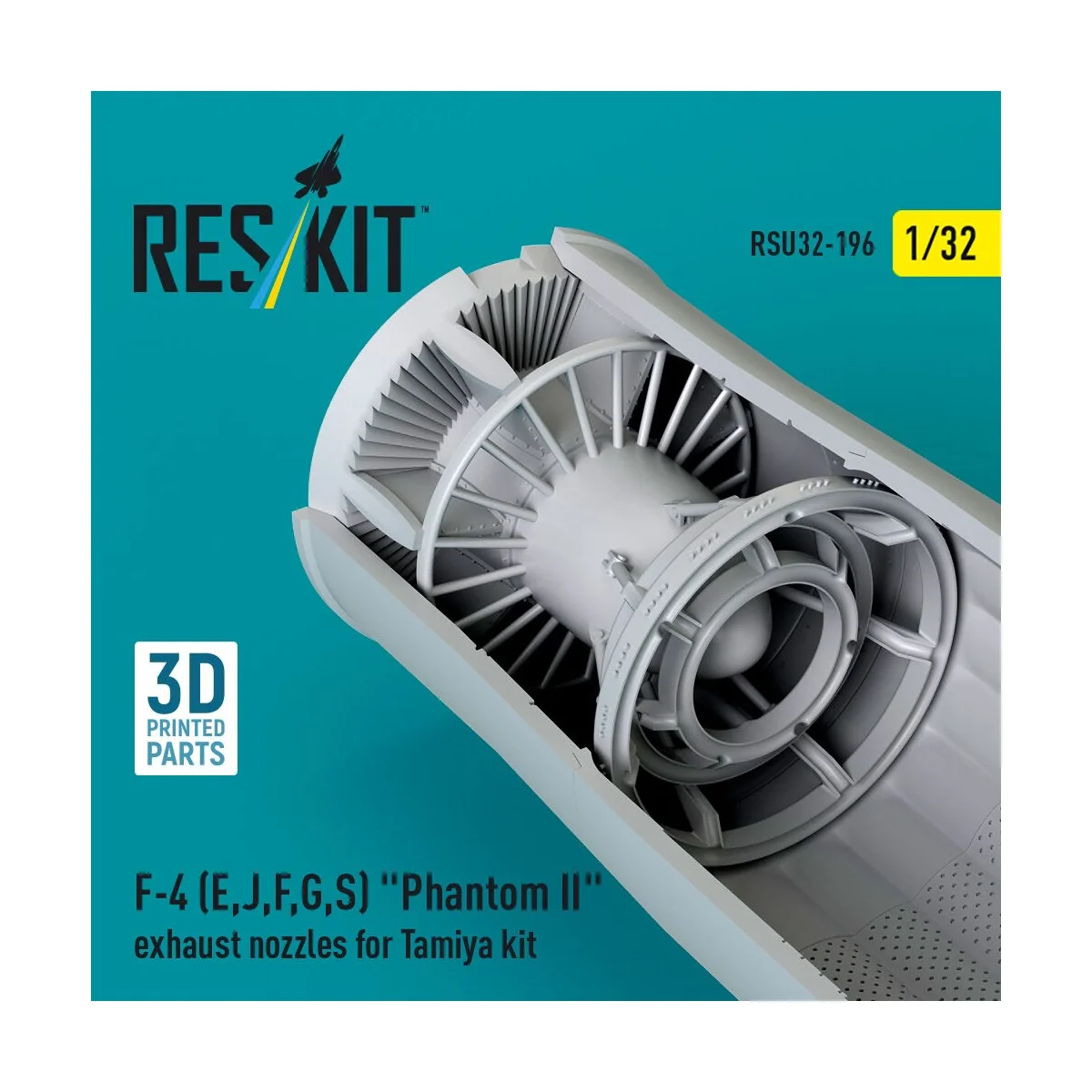 F-4 (E, J, F, G, S) Phantom II exhaust nozzles for Tamiya kit (3D P...