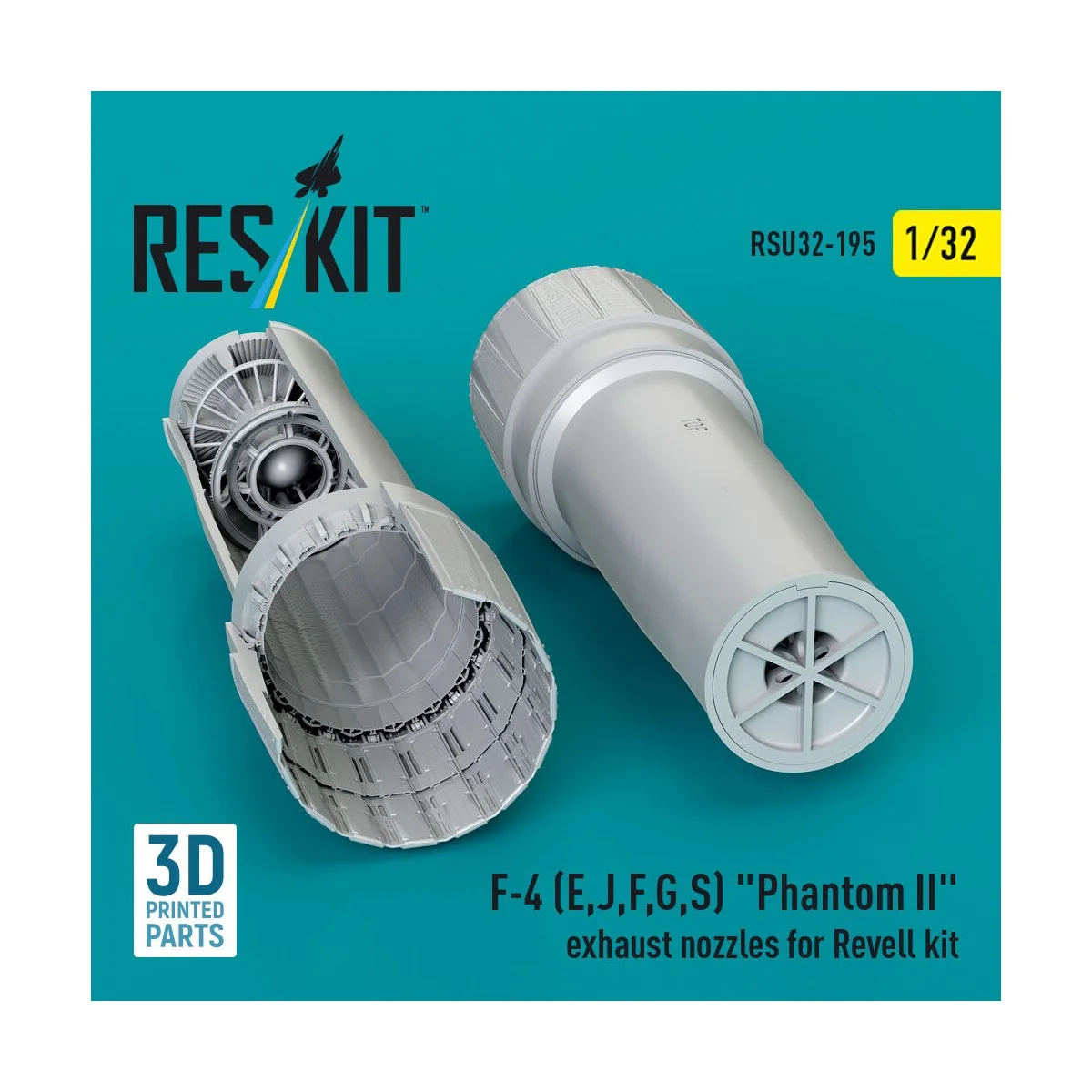 F-4 (E, J, F, G, S) Phantom II exhaust nozzles for Revell kit (3D P...
