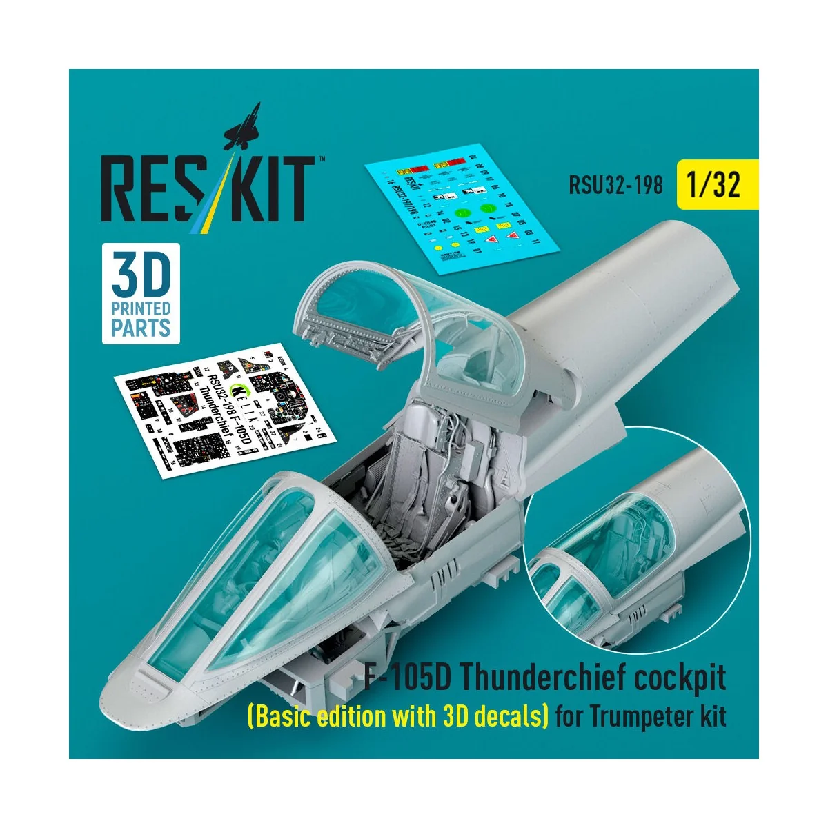 F-105D Thunderchief cockpit (Basic edition with 3D decals) for Trum...