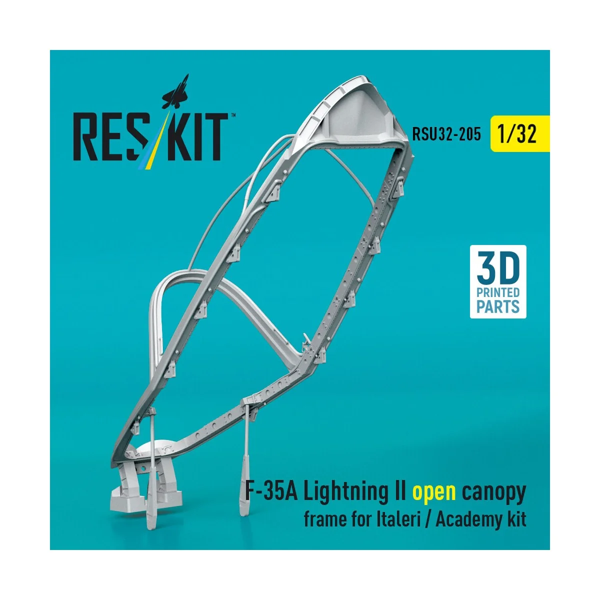 F-35A Lightning II open canopy frame for Italeri / Academy kit (3D ...