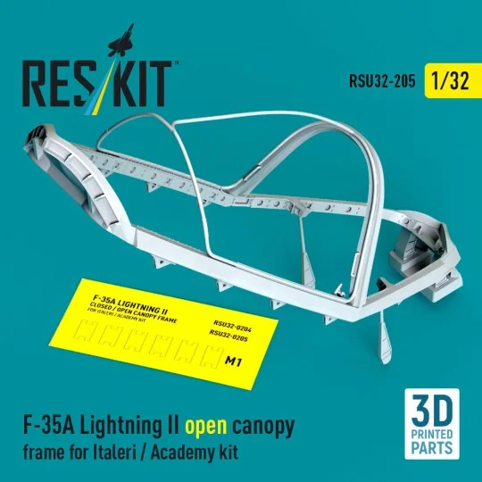 F-35A Lightning II open canopy frame for Italeri / Academy kit (3D ...