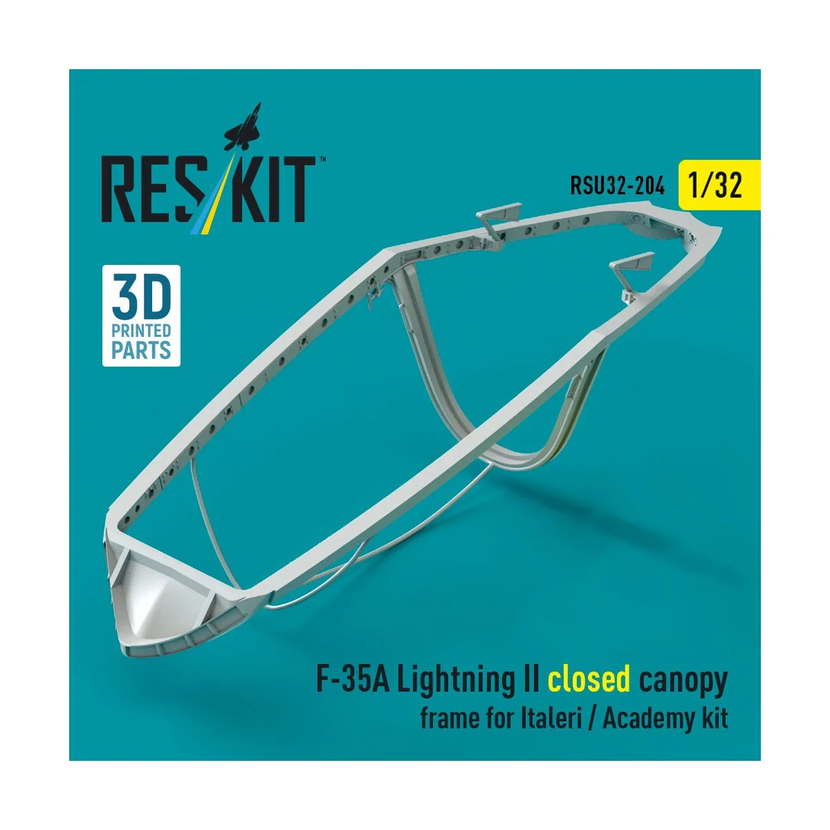 F-35A Lightning II closed canopy frame for Italeri / Academy kit (3... F-35A Lightning II closed canopy frame for Italeri / Academy kit (3...