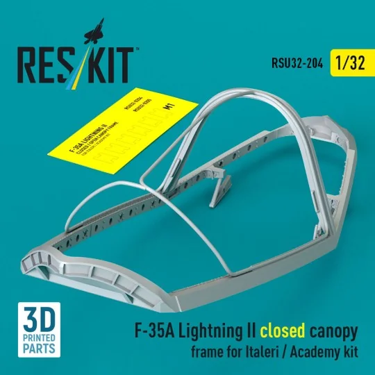 F-35A Lightning II closed canopy frame for Italeri / Academy kit (3... F-35A Lightning II closed canopy frame for Italeri / Academy kit (3...