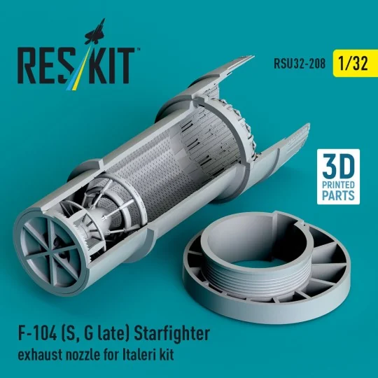 F-104 (S, G late) Starfighter exhaust nozzle for Italeri kit (3D Pr...