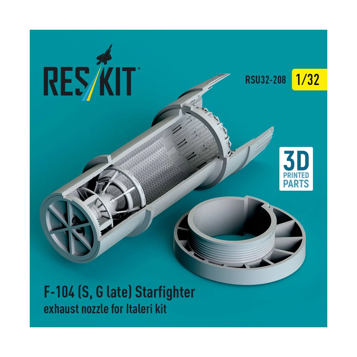 F-104 (S, G late) Starfighter exhaust nozzle for Italeri kit (3D Pr...