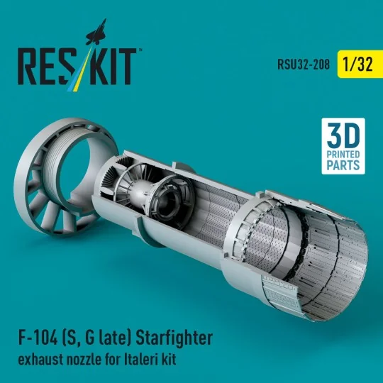 F-104 (S, G late) Starfighter exhaust nozzle for Italeri kit (3D Pr...