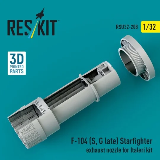 F-104 (S, G late) Starfighter exhaust nozzle for Italeri kit (3D Pr...