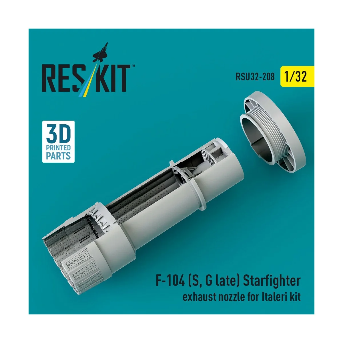 F-104 (S, G late) Starfighter exhaust nozzle for Italeri kit (3D Pr...