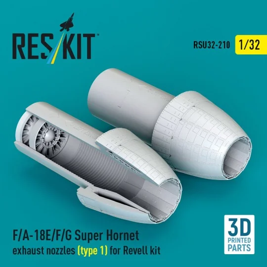 F/A-18E/F/G Super Hornet exhaust nozzles (type 1) for Revell kit (3... F/A-18E/F/G Super Hornet exhaust nozzles (type 1) for Revell kit (3...