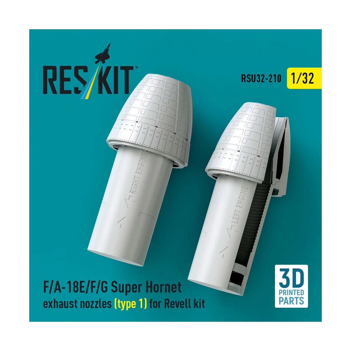 F/A-18E/F/G Super Hornet exhaust nozzles (type 1) for Revell kit (3... F/A-18E/F/G Super Hornet exhaust nozzles (type 1) for Revell kit (3...
