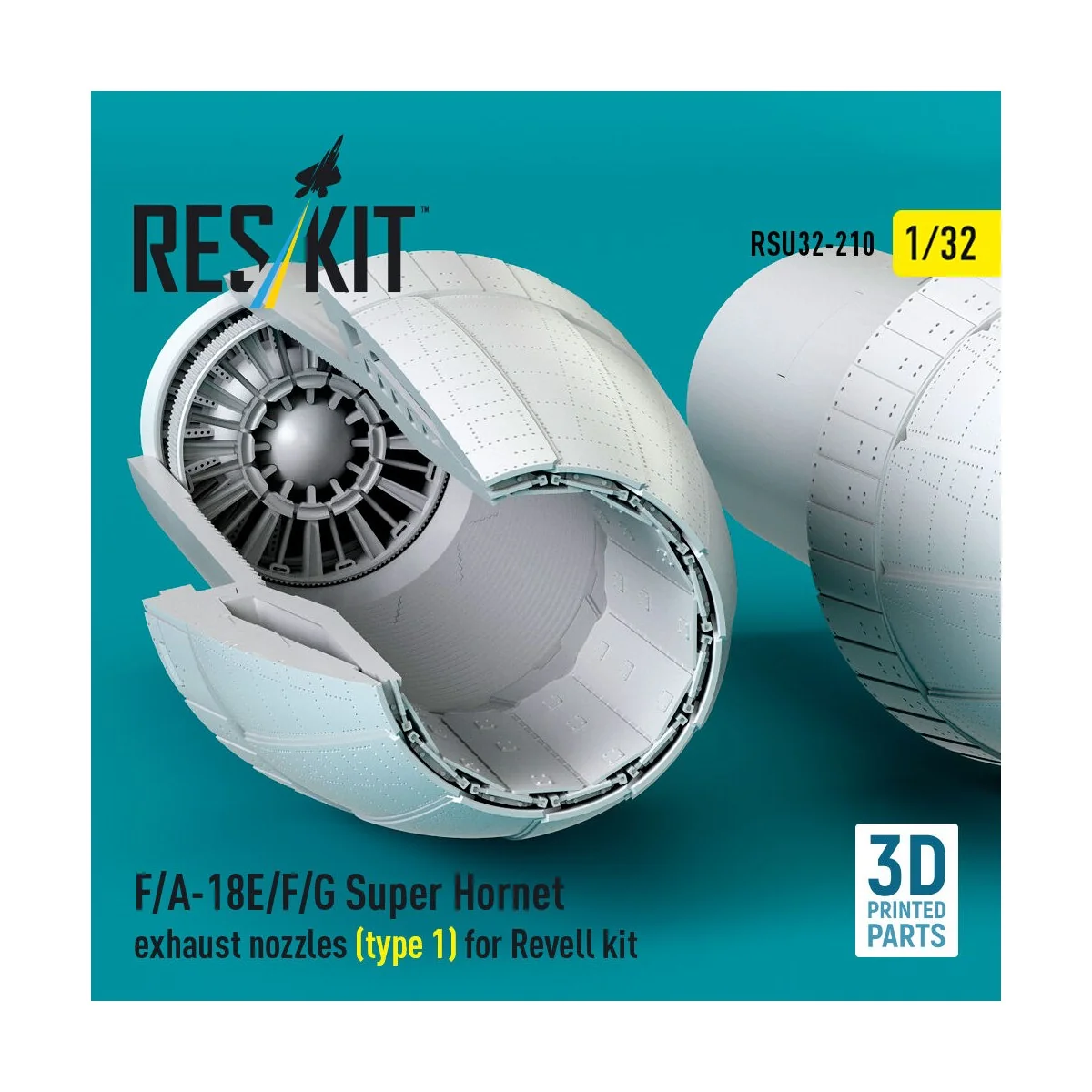 F/A-18E/F/G Super Hornet exhaust nozzles (type 1) for Revell kit (3... F/A-18E/F/G Super Hornet exhaust nozzles (type 1) for Revell kit (3...