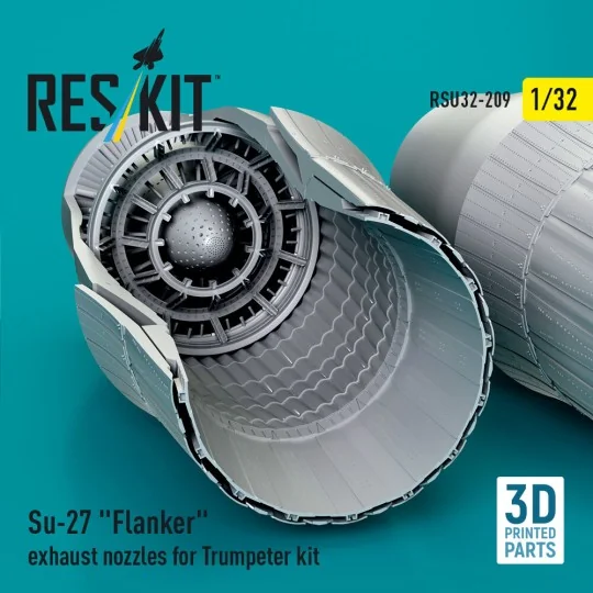 Su-27 Flanker exhaust nozzles for Trumpeter kit (3D Printed) - ResK...